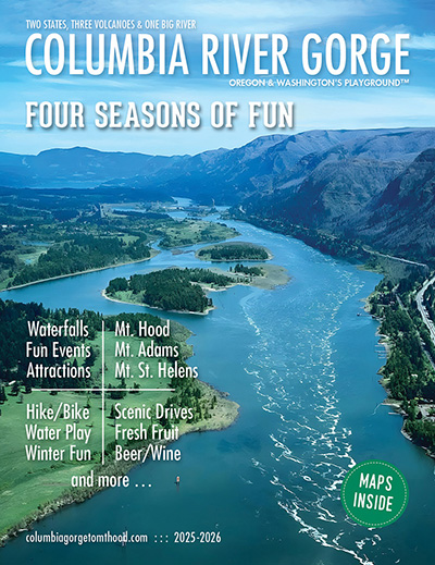 Cover of the 2025 Columbia River Gorge visitor magazine